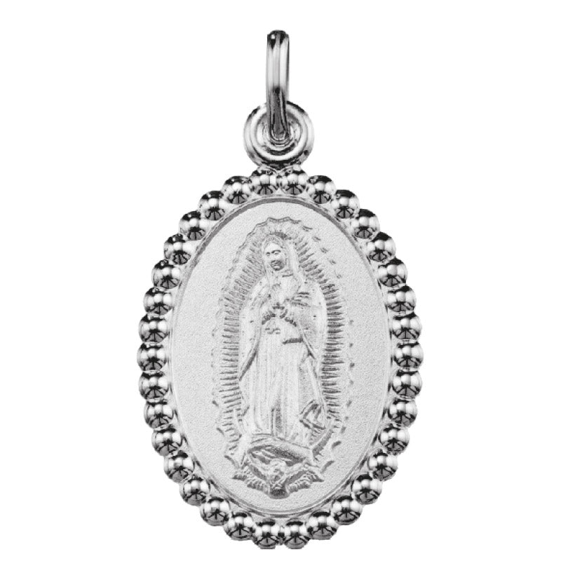 Medalla Virgen de Guadalupe con marco de esferas en plata .925 (AG1271255)