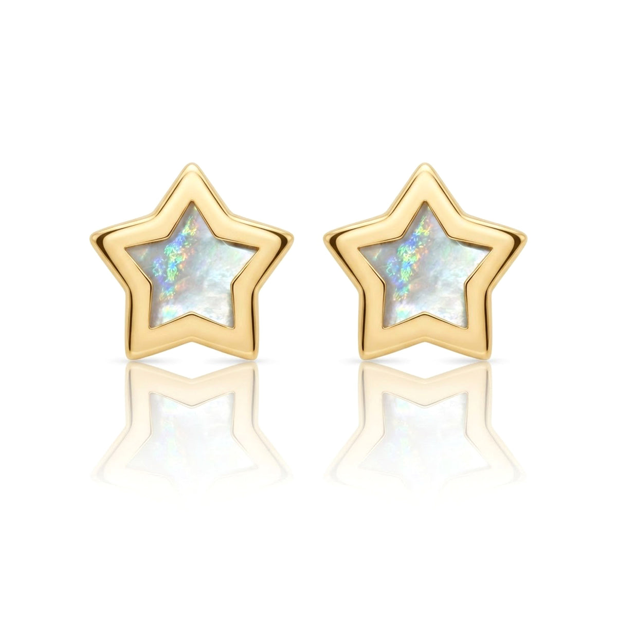 Estrella Celeste (Broqueles Estrella de Oro y Madreperla Iridiscente)