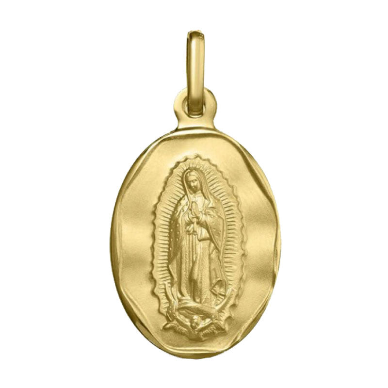 Medalla Virgen de Guadalupe ovalada en oro de 14kt (14/1251255)