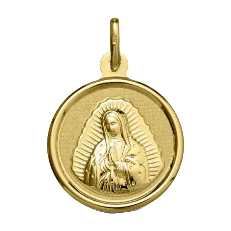 Medalla Virgen de Guadalupe Redonda con Bisel en oro de 14 kt (14/1900242)