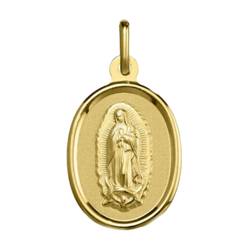 Medalla Virgen de Guadalupe oval con bisel en oro de 14kt (14/1902255)
