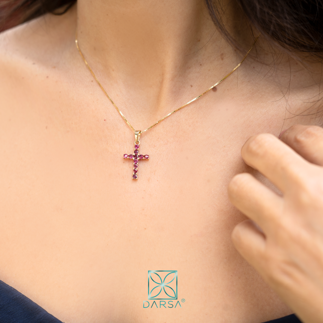 Cruz de Rubíes en Oro Amarillo 14k (14/CE226DR/00)