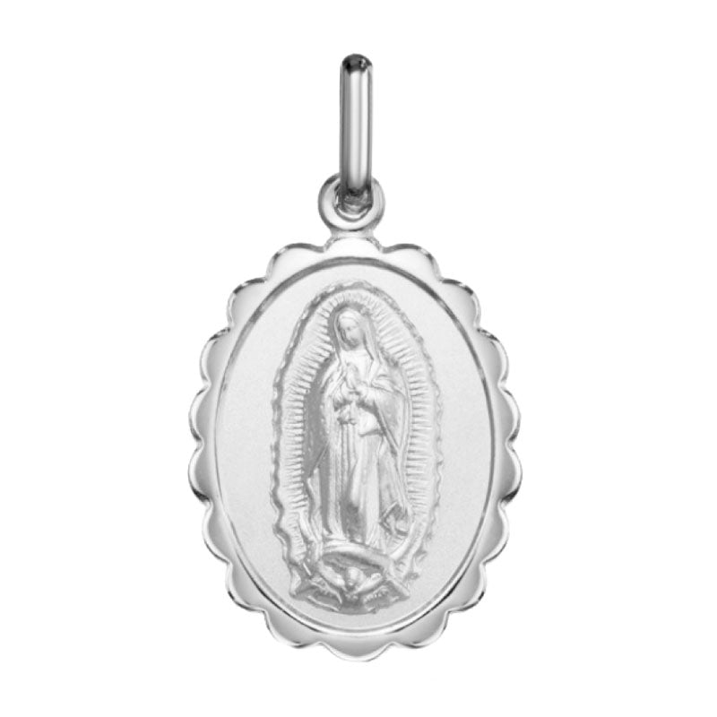 Medalla Virgen de Guadalupe Oval con Bisel de orlas Plata .925 (AG/1007255)