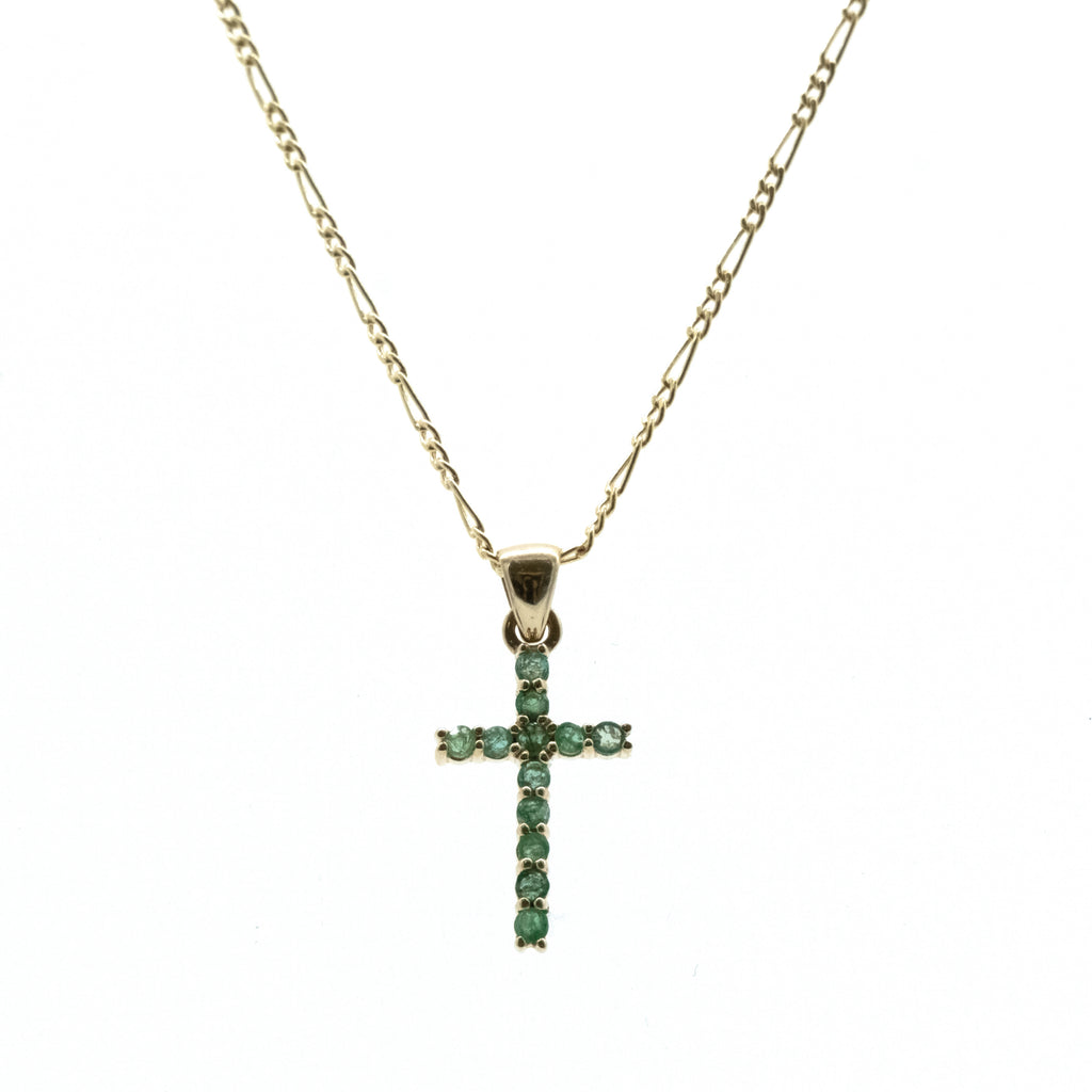Cruz de Esmeraldas en Oro Amarillo 14k (14/CE226DE/00)