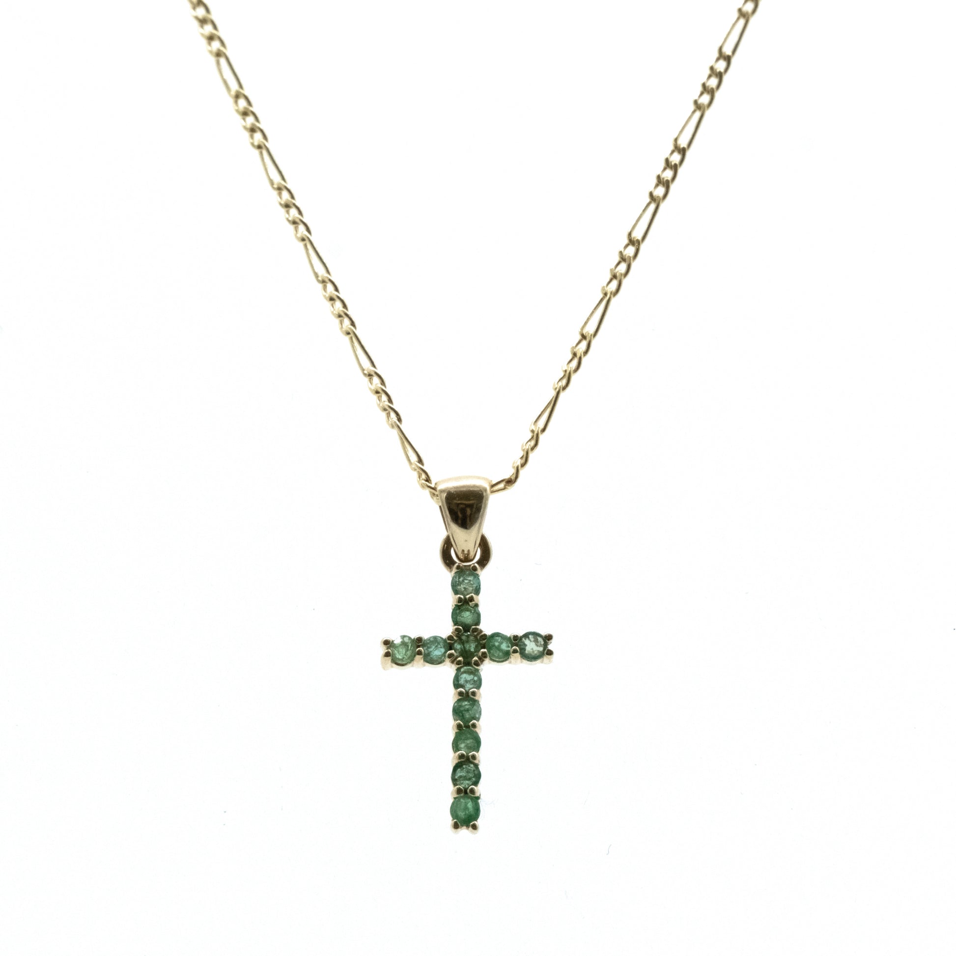 Cruz de Esmeraldas en Oro Amarillo 14k (14/CE226DE/00)