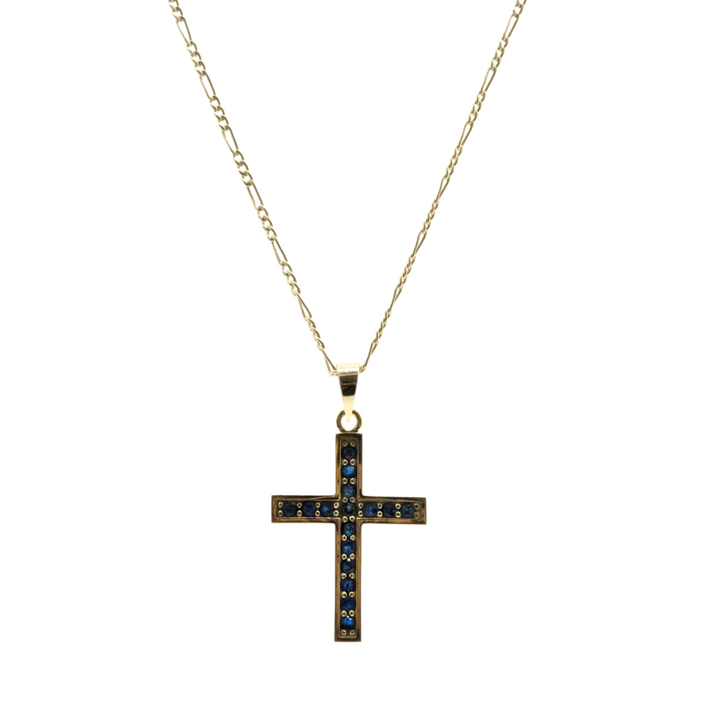 Cruz de Zafiros con Marco de Oro Amarillo 14k  (14/CE770DZG/00)