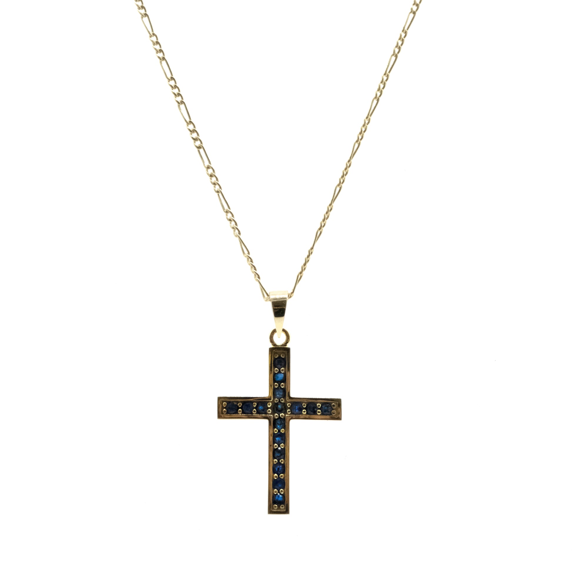 Cruz de Zafiros con Marco de Oro Amarillo 14k  (14/CE770DZG/00)