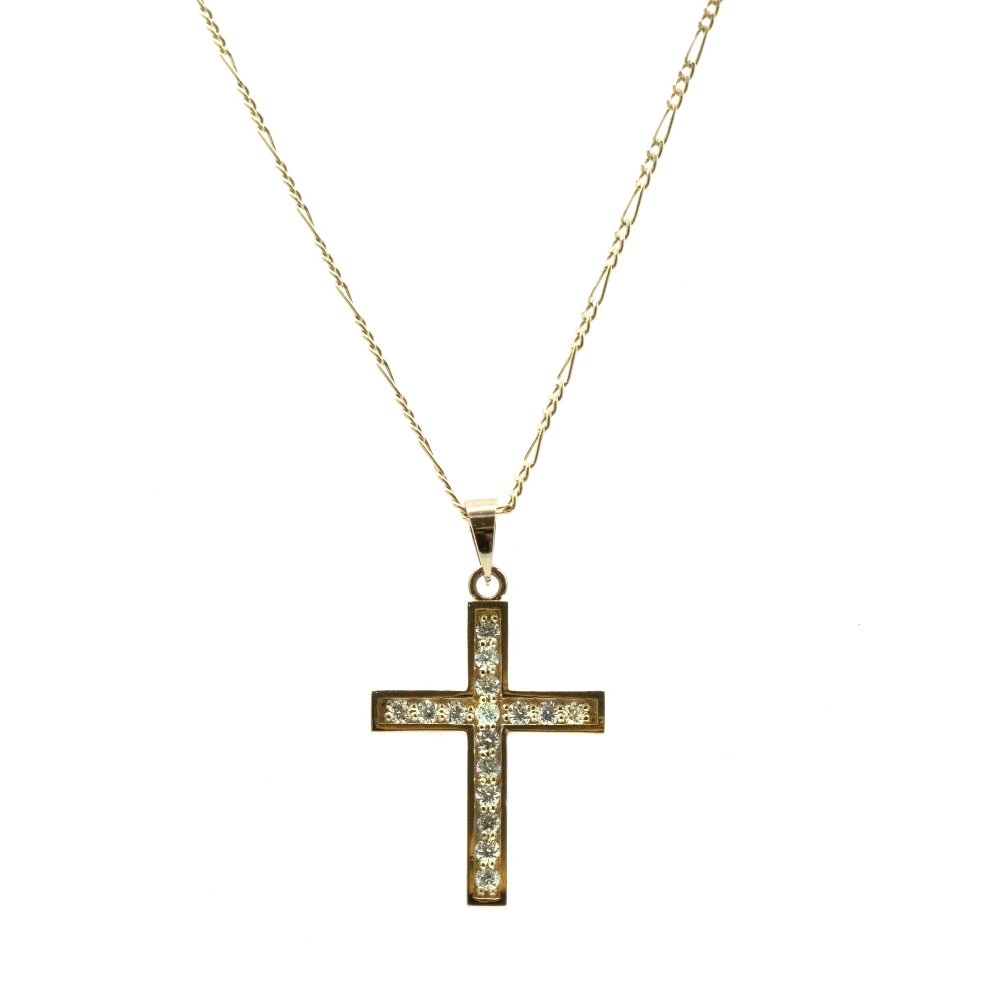 Cruz de Diamantes con Marco de Oro Amarillo 14k (14/CE770DCTG/00)