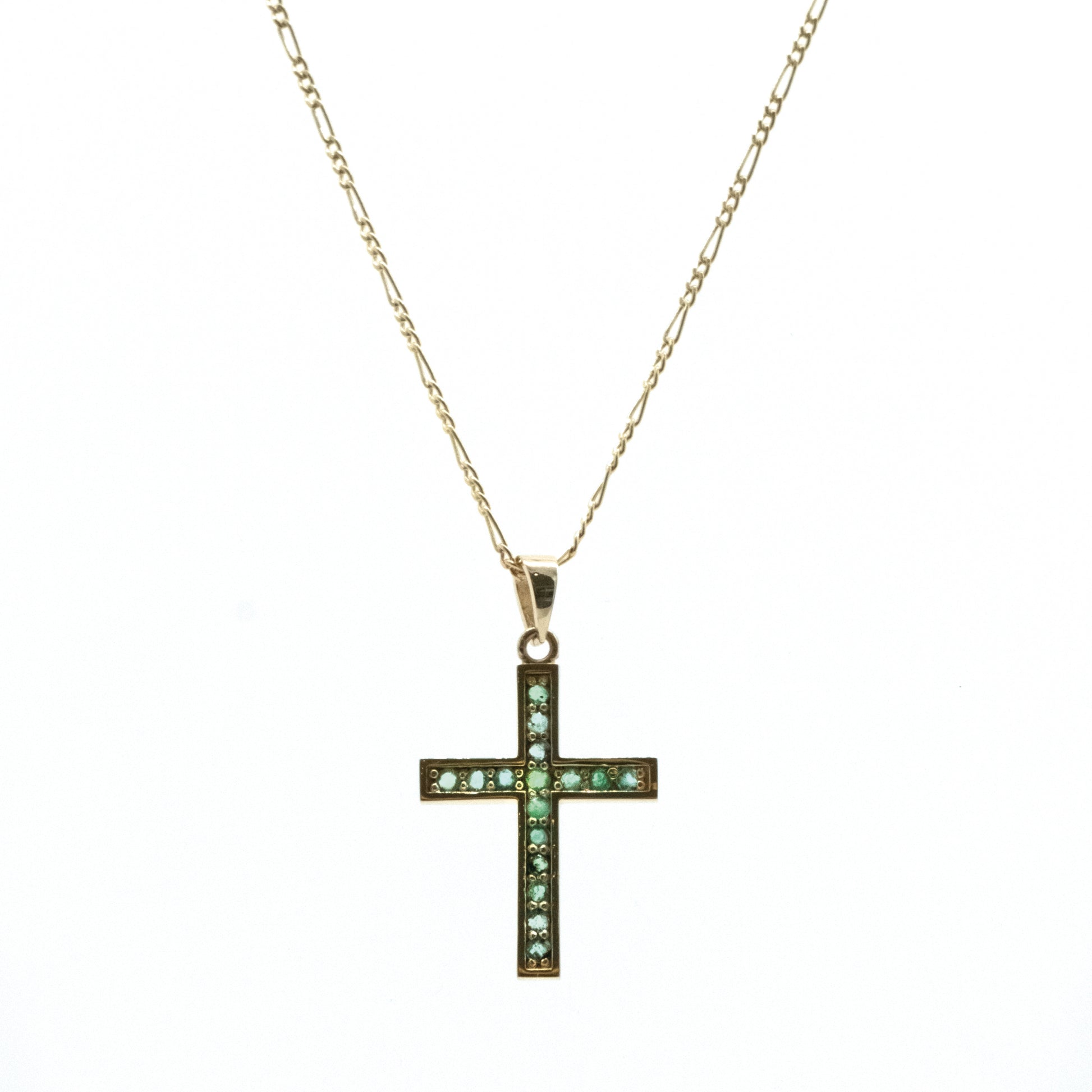 Cruz de Esmeraldas con Marco de Oro Amarillo 14k  (14/CE770DEG/00)