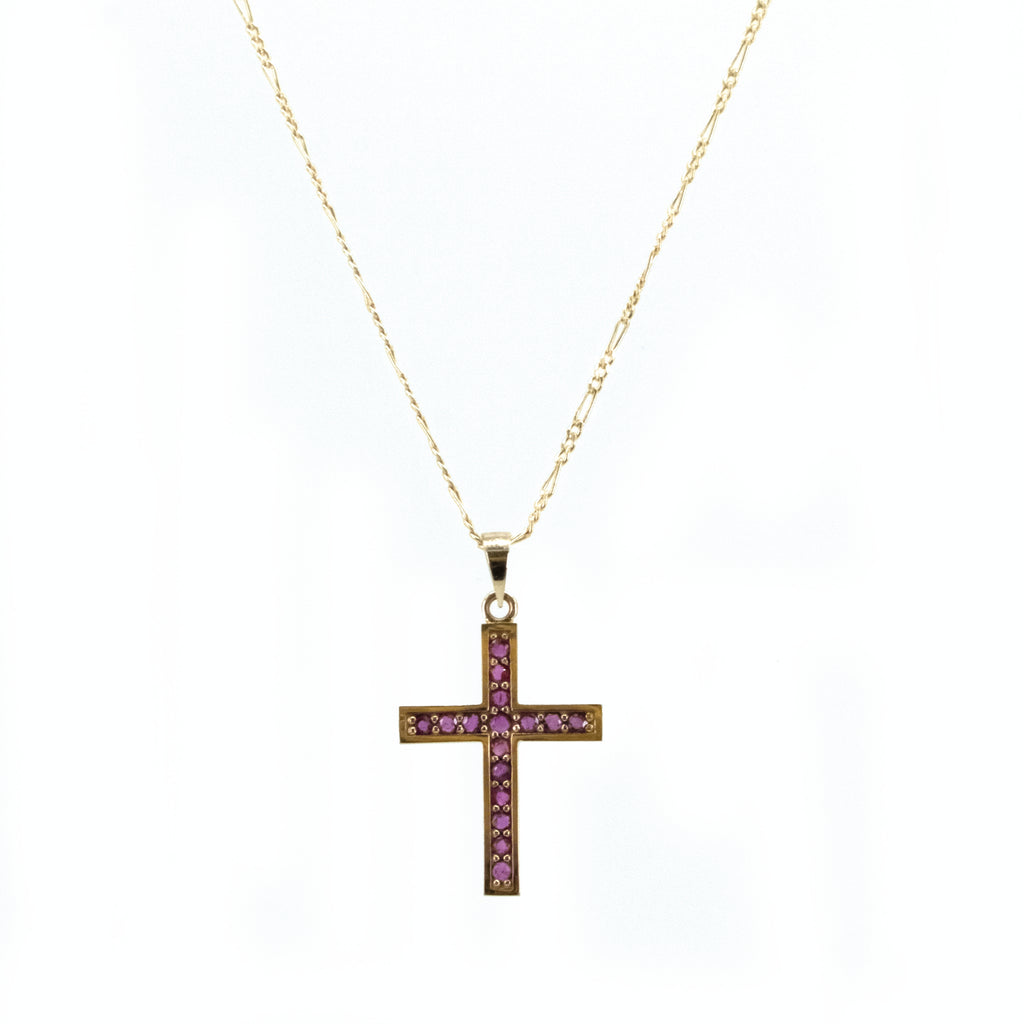 Cruz de Rubíes con Marco de Oro Amarillo 14k (14/CE770DRG/00)