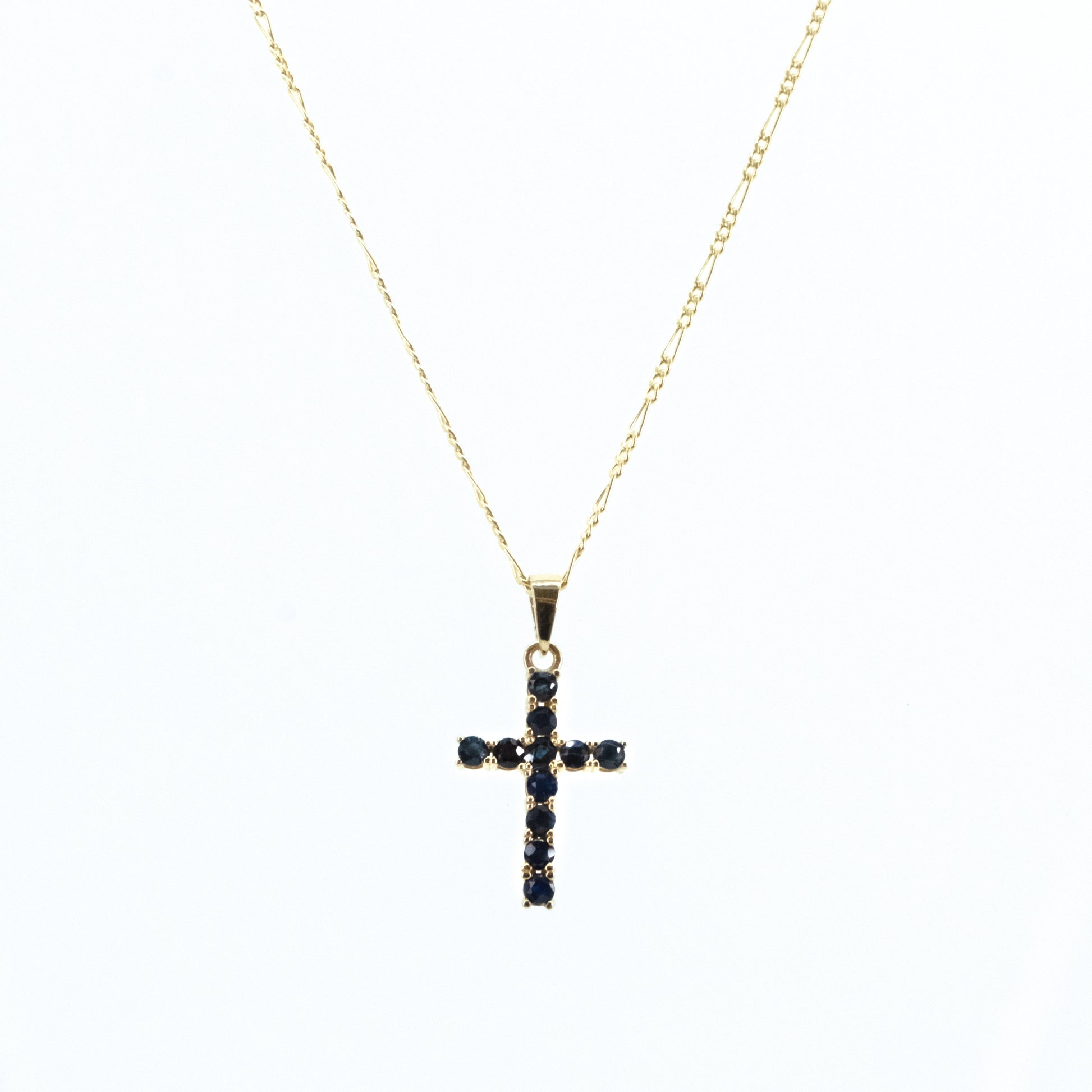 Cruz de Zafiros en Oro Amarillo 14k (14/CE769DZ/00)