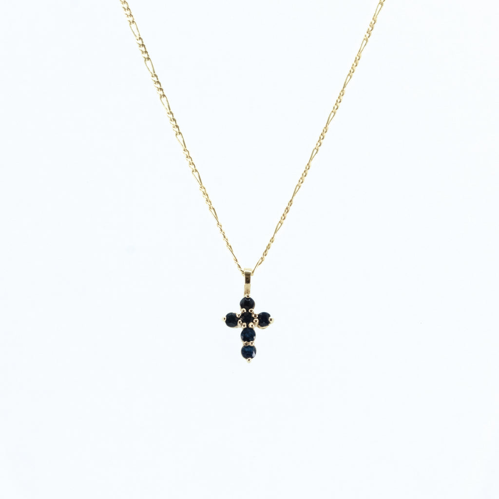Cruz de Zafiros en Oro Amarillo 14k (14/CE472DZG/00)