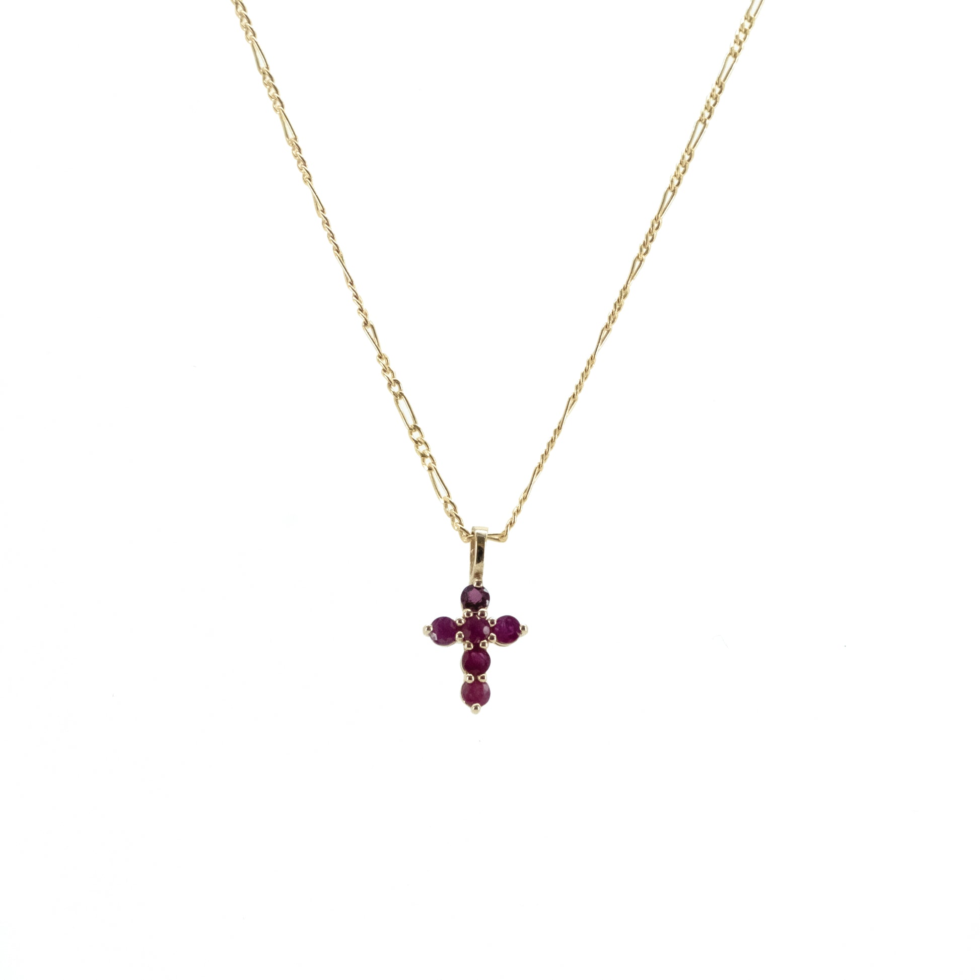 Cruz de Rubíes en Oro Amarillo 14k (14/CE472DRG/00)