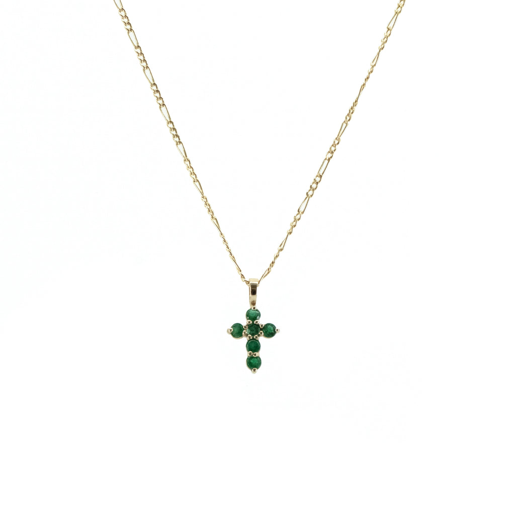 Cruz de Esmeraldas en Oro Amarillo 14k (14/CE472DEG/00)