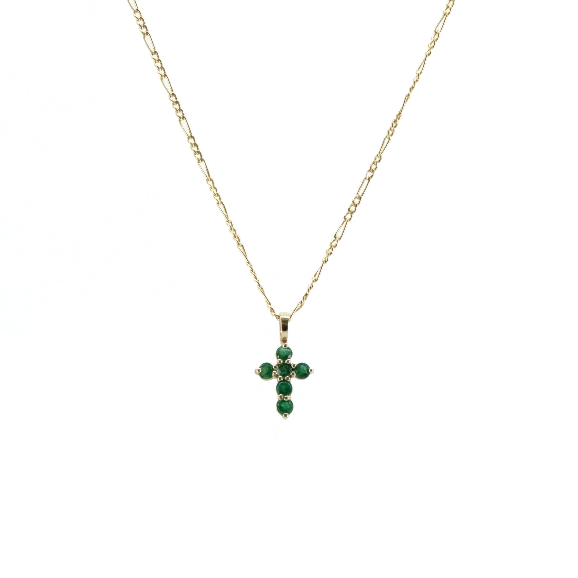 Cruz de Esmeraldas en Oro Amarillo 14k (14/CE472DEG/00)