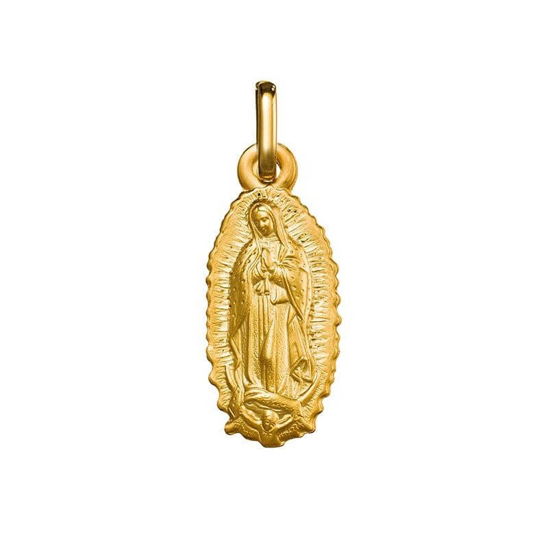 Medalla Virgen de Guadalupe contorno en oro de 14kt (14/1381255)